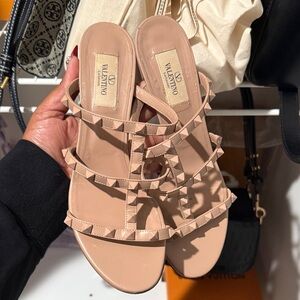 Valentino Women's Nude Studded Sandals